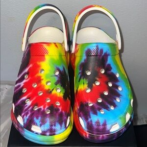 CROCS Red and Yellow Mules Vibrant Clogs